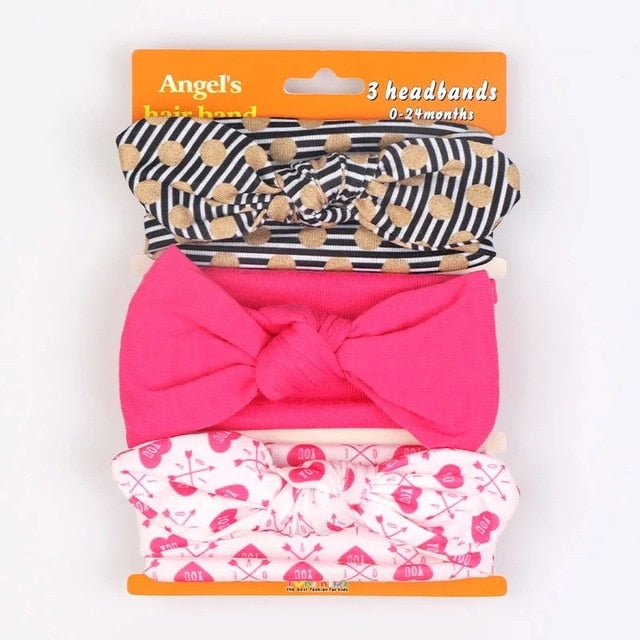 3pcs baby girl headband for newborn hair band elastic accessories cotton BowKnot girl hair band baby Hair Accessories