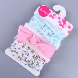 3pcs baby girl headband for newborn hair band elastic accessories cotton BowKnot girl hair band baby Hair Accessories