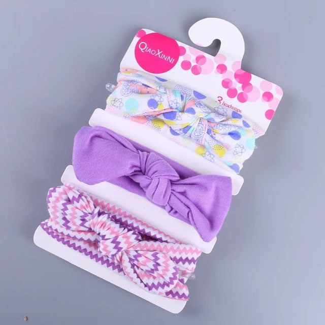 3pcs baby girl headband for newborn hair band elastic accessories cotton BowKnot girl hair band baby Hair Accessories