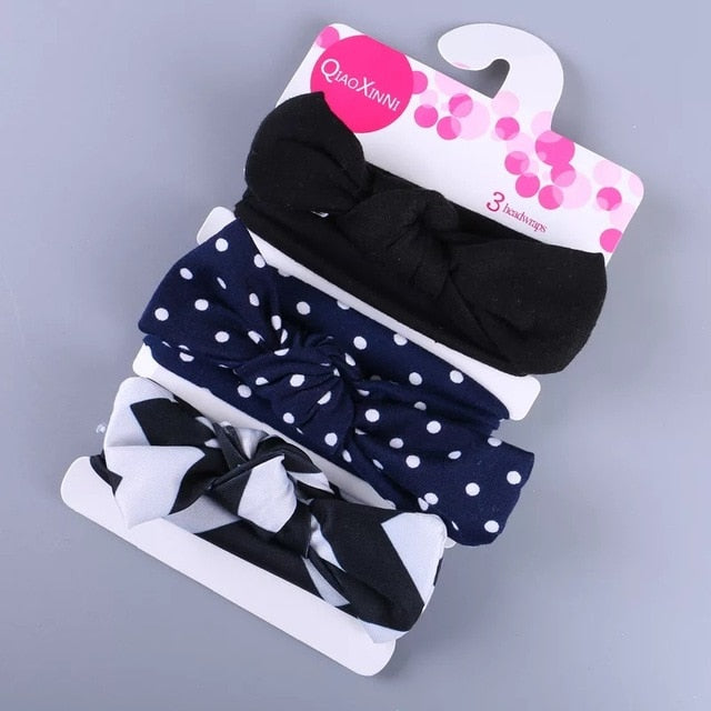 3pcs baby girl headband for newborn hair band elastic accessories cotton BowKnot girl hair band baby Hair Accessories