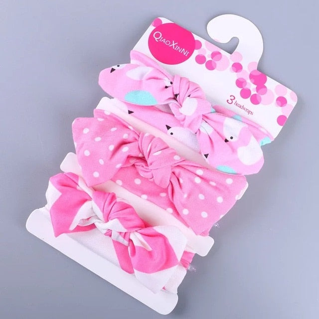 3pcs baby girl headband for newborn hair band elastic accessories cotton BowKnot girl hair band baby Hair Accessories