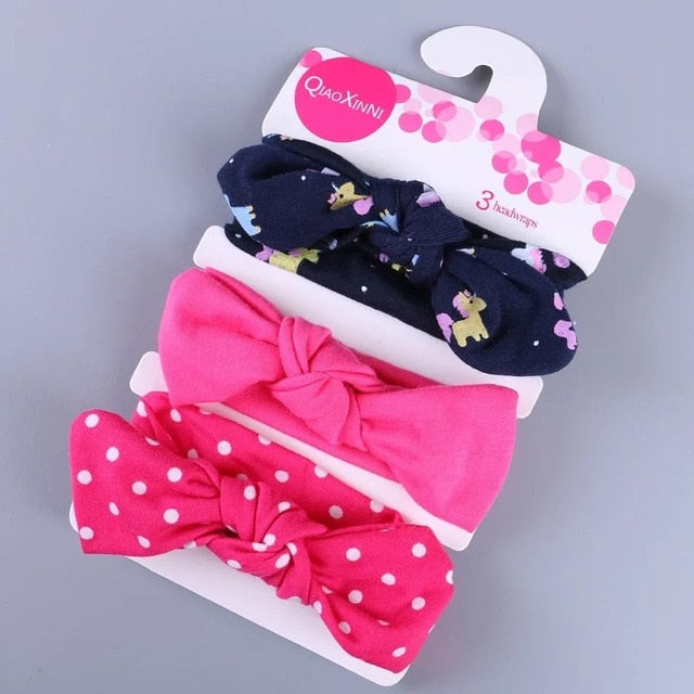 3pcs baby girl headband for newborn hair band elastic accessories cotton BowKnot girl hair band baby Hair Accessories