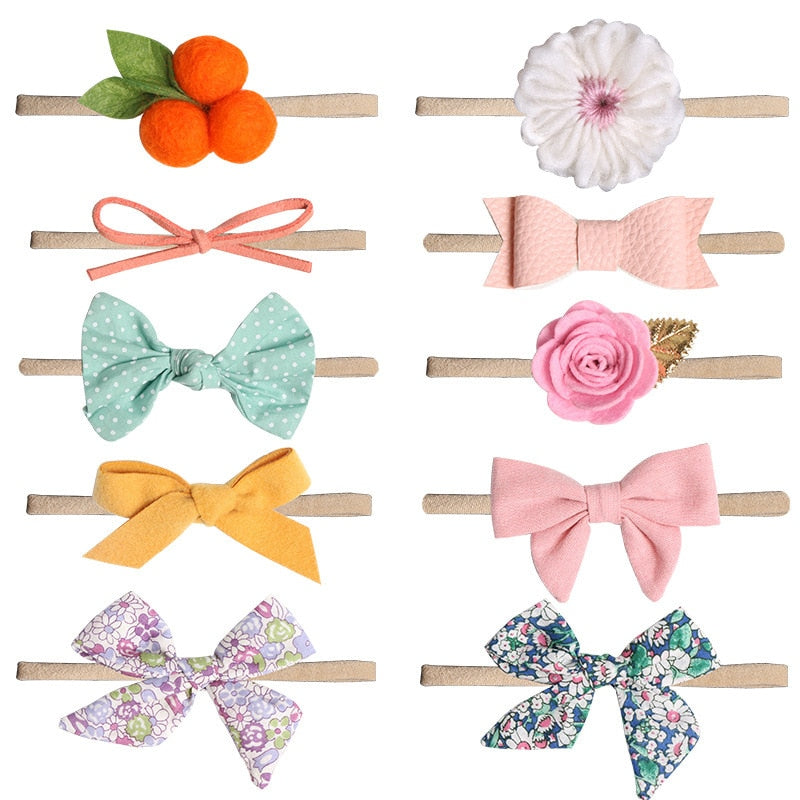 Baby Bows Newborn Girls Bows Headband Boneless Comfort Infant Princess Headdress Baby Girl Turban Headwear Baby Photo Prop