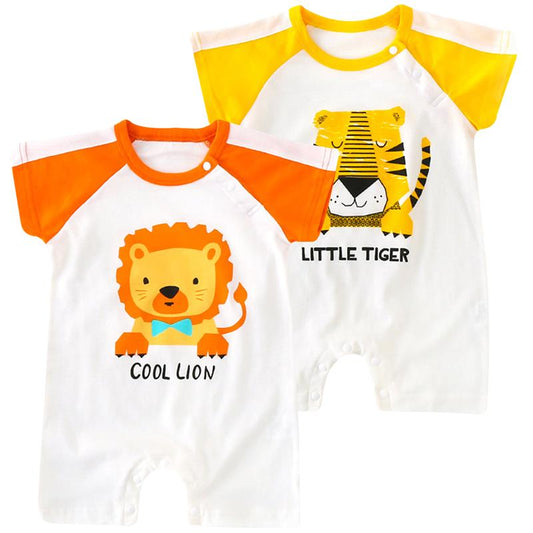 Famuka Baby Romper Newborn Boy Girl Jumpsuit Short Sleeves Casual Cartoon One-piece Cotton Infant Summer Clothing Baby Roupas