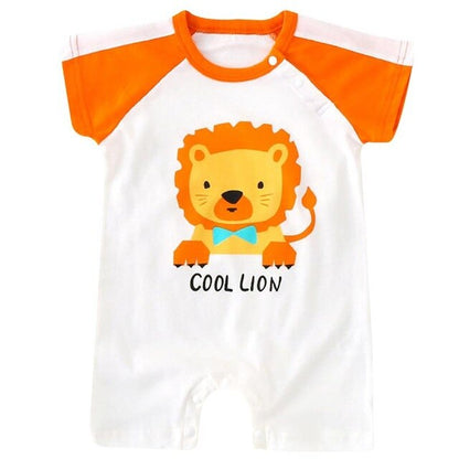 Famuka Baby Romper Newborn Boy Girl Jumpsuit Short Sleeves Casual Cartoon One-piece Cotton Infant Summer Clothing Baby Roupas