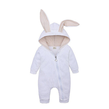 4 Color Cute Baby Boy Girl big Ears Rabbit Solid Color Cotton Jumpsuit Suit Newborn Romper Zipper Trousers Jumpsuit 0-18 Months