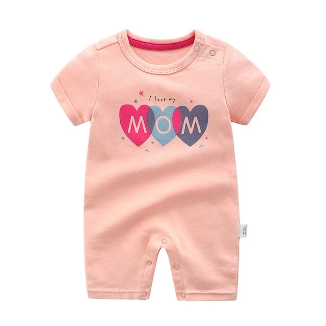 Baby Rompers I Love My Dad Mom Newborn Infant Boys Girls Shortsleeve Summer One-Pieces Cotton Clothes Jumpsuit for Baby