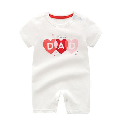 Baby Rompers I Love My Dad Mom Newborn Infant Boys Girls Shortsleeve Summer One-Pieces Cotton Clothes Jumpsuit for Baby