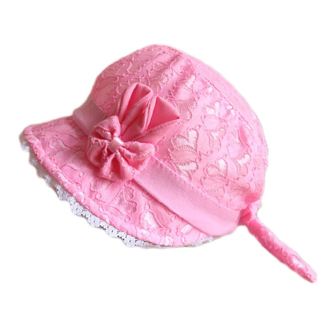 Baby Summer Outdoor Bucket Hat Children Floral Print Panama Cap Sun Beach Cap Lovely Lace Princess Baby Girl Brim Sun Hats